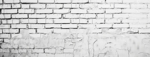 Pristine White Brick Wall Panoramic Background