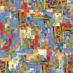 seamless pattern with squares multicolor background 