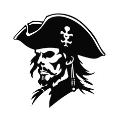 Pirate with hat  Silhouette 
