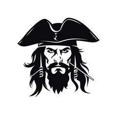 Pirate Silhouette  Mascot 