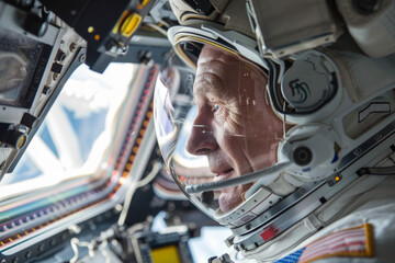 Fototapeta premium Astronauts operate on alien planets 