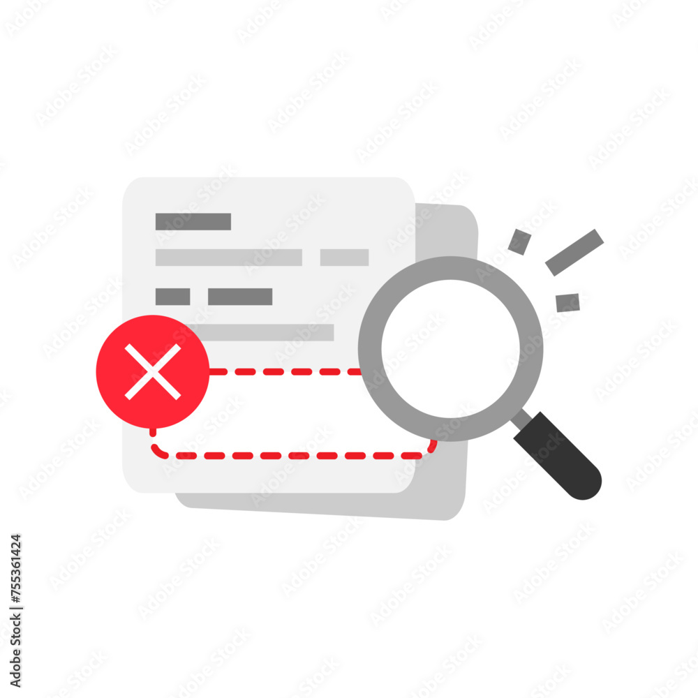 Aufkleber search not found. no result, data or information not available concept illustration flat design vect