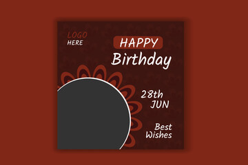 birthday social media post, birthday card design, birthday banner design
