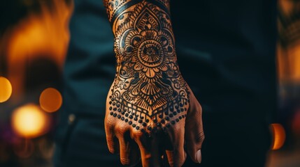 Unique and stylish tattoos for men - creative and trendy body art designs on hands - obrazy, fototapety, plakaty