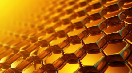 Obraz premium Abstract Gold hexagons Background. 3d Illustration