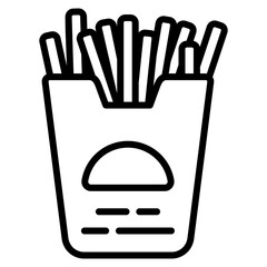 French Fries Icon Element For Design