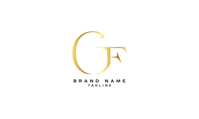 GF, FG, Abstract initial monogram letter alphabet logo design