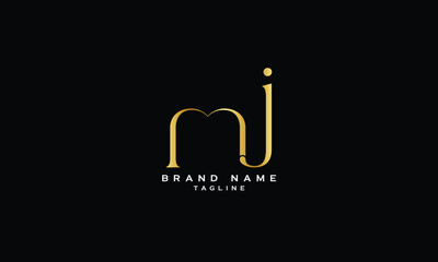 MJ, JM, Abstract initial monogram letter alphabet logo design