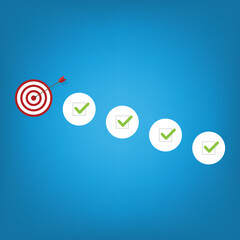 Goal, motivation to success. Reach goal target on the top.	