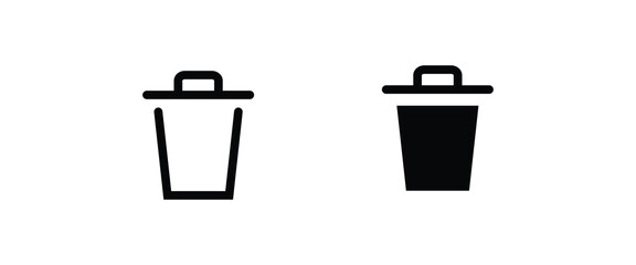 Trash Can Icon, garbage, clean Recycle bin icons button, vector, sign, symbol, logo, illustration, editable stroke, flat design style isolated on white linear pictogram