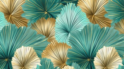 Abstract background of decorative palm leaves