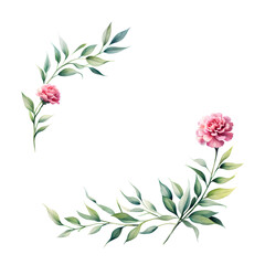 carnations-frame-in-minimalist-style-watercolor-flat-illustration-no-background-trending-on