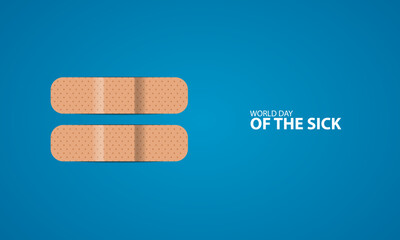 World Sick day, world day of sick, design for social media banner, poster 3D Illustration.