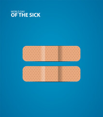 World Sick day, world day of sick, design for social media banner, poster 3D Illustration.