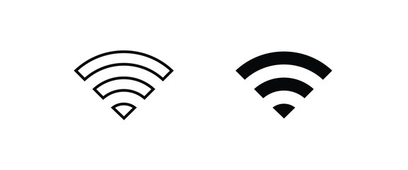 WIFI icon set, Wireless internet Wi Fi icons, button,vector, sign, symbol, logo, illustration, editable stroke, flat design style isolaated on white linear pictogram