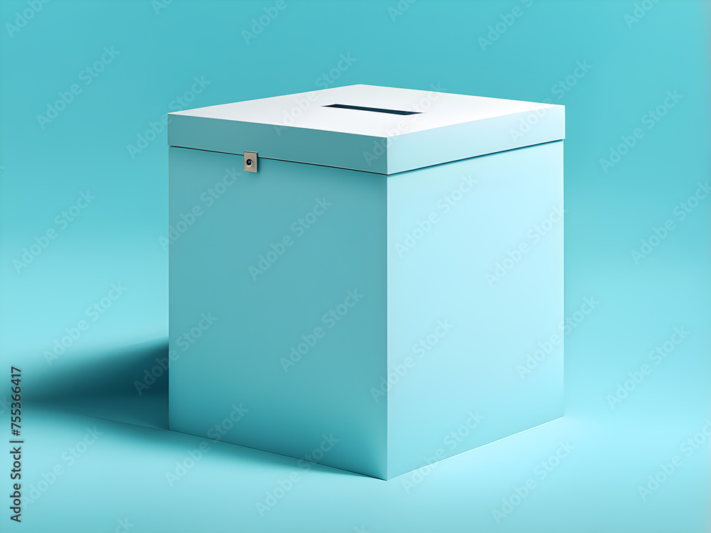 Poster minimalist-style-election-ballot-box-prominently-centered-on-a-solid-color-background-casting