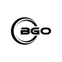 BGO letter logo design in illustration. Vector logo, calligraphy designs for logo, Poster, Invitation, etc.