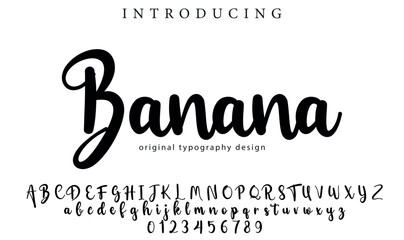 Banana Font Stylish brush painted an uppercase vector letters, alphabet, typeface