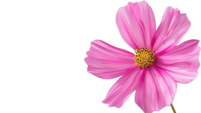 Pink cosmos flower beautiful blooming isolated on white background,copy space , generative ai, 