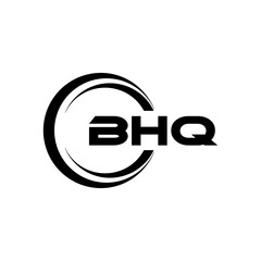 BHQ letter logo design in illustration. Vector logo, calligraphy designs for logo, Poster, Invitation, etc.