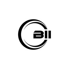BII letter logo design with white background in illustrator, cube logo, vector logo, modern alphabet font overlap style. Calligraphy designs for logo, Poster, Invitation, etc.