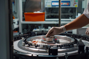 Naklejka premium Group of people with scientific experiments and workflow.