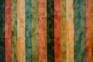 A composition of alternating vertical stripes in earth tones, evoking the rhythm and balance of nature