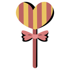 Red and yellow heart shaped candy