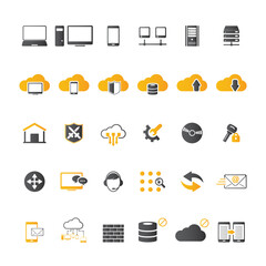 Virtual Private Network vector icons set. 24 VPN editable vector icons for video, mobile apps, Web sites and print projects.	