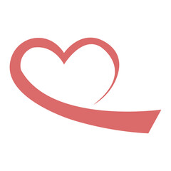 Long red cloth in the shape of a heart