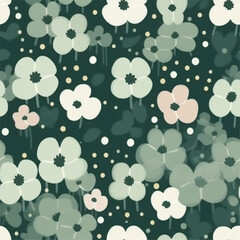 Aqua Terra Brown French Grey Abstract Wild Flower Elegant Leaf Watercolor Scandinavian Design Seamless Pattern Wallpaper Curtain Bedding Upholstery White Background Vector