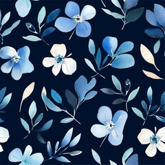 Aqua Terra Brown French Grey Abstract Wild Flower Elegant Leaf Watercolor Scandinavian Design Seamless Pattern Wallpaper Curtain Bedding Upholstery White Background Vector