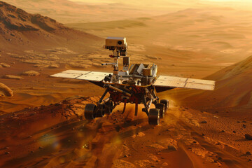 astronauts installing solar panels or other renewable energy sources