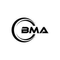 BMA letter logo design in illustration. Vector logo, calligraphy designs for logo, Poster, Invitation, etc.