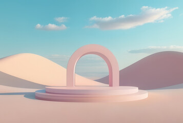 Fototapeta premium Abstract minimal scene with geometrical forms. 3d render illustration