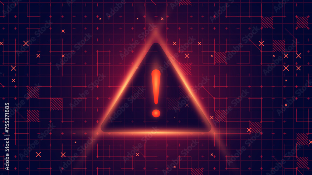 Fototapete Access Denied. Hacker Interface Screen. High Tech UI Window. Hacking Sci-Fi HUD Warning. Vector Illustration.