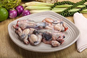 Delicous fresh raw uncooked frog
