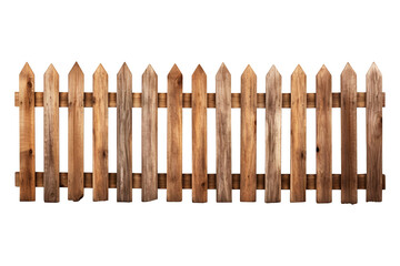 Wooden fence isolated on transparent background Remove png, Clipping Path, pen tool