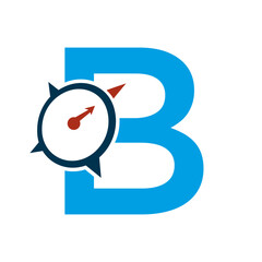 Letter B Navigator Compass Symbol Vector Template
