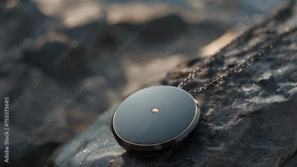 Poster a smart necklace with a sensor that tracks sleep patterns and sends suggestions for improving sleep 