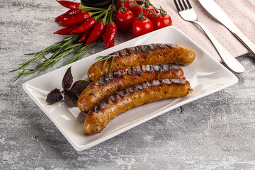 Grilled meat sausages with spices