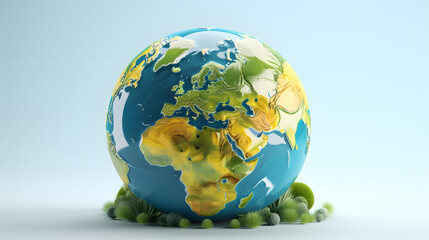 International Cooperation earth 3d rendering