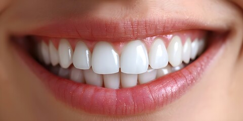 Bright Smile Closes. Concept Teeth Whitening, Dental Care, Healthy Smile, Cosmetic Dentistry