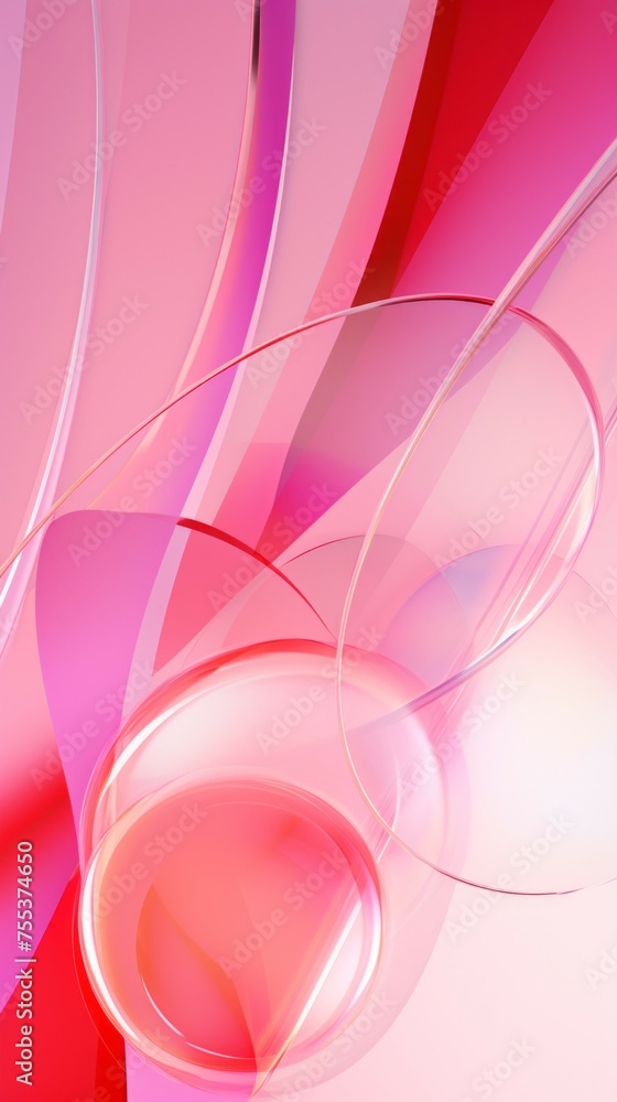 Aufkleber Abstract Pink background with shiny lines, circles and random geometric shapes. Design layout for posters, banners, wallpapers, Covers, Advertisements.