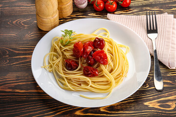 Italian pasta spaghetti with tomato