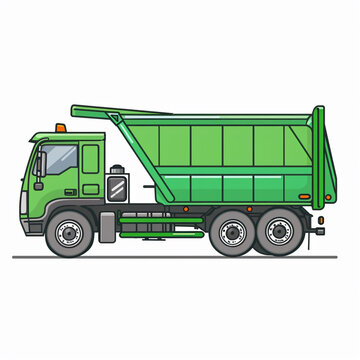 Garbage Truck isolated on a white background