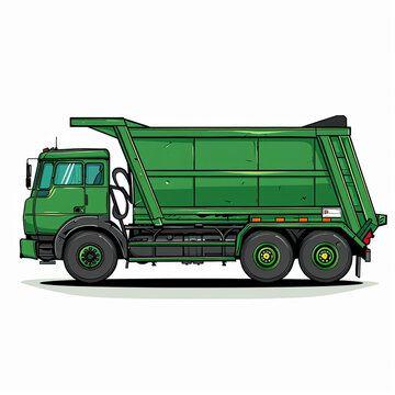 Garbage Truck isolated on a white background