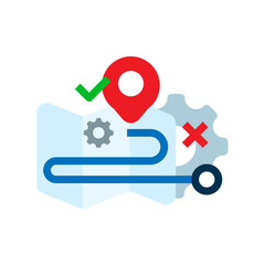 Optimization, Find the Shortest Route concept illustration flat design vector. simple modern graphic element for empty state ui, infographic, icon