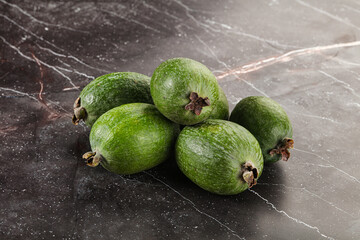 Fresh sweet juicy ripe feijoa