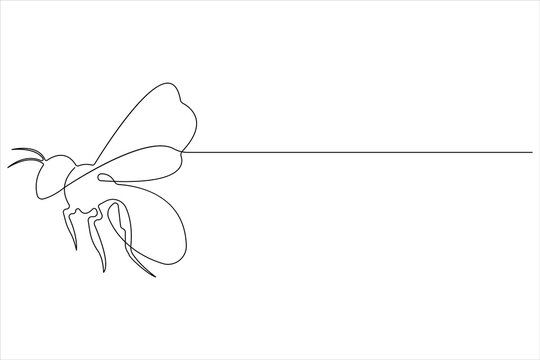 recommend clip art: Simple illustration of honey bee shape continuous one line art bee outline vector 
